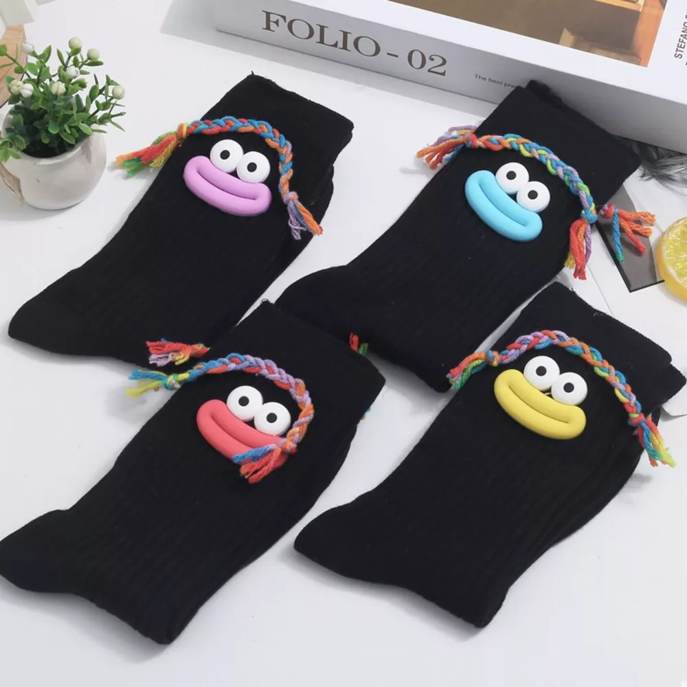 Cartoon Ribbed Knit Crew Socks, image 3