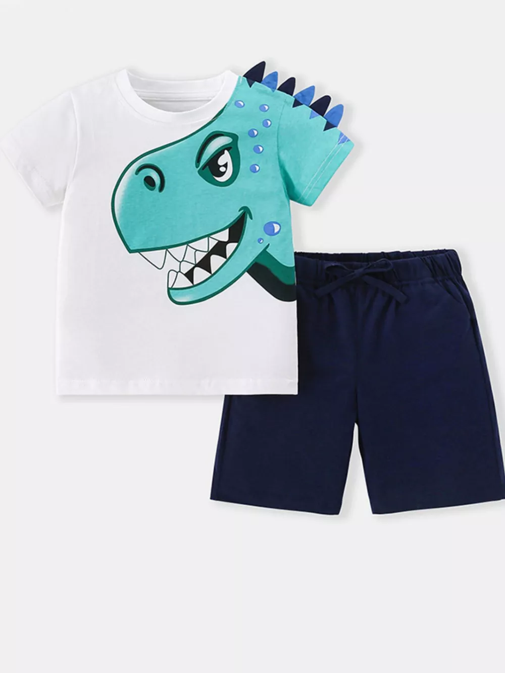 Children's Dinosaur Round Neck Tee and Shorts Set