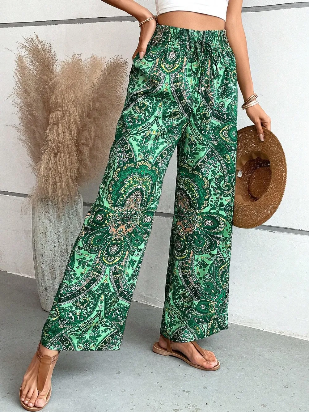 Printed Wide Leg Pants, image 27