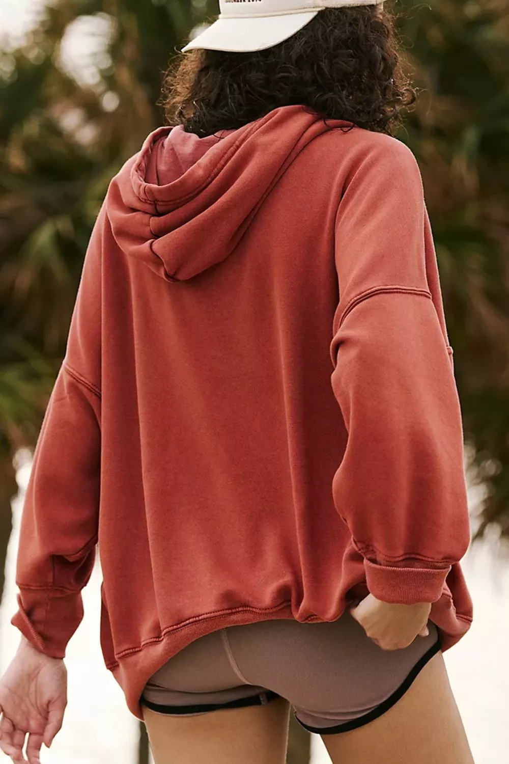 Drawstring Dropped Shoulder Hoodie, image 2
