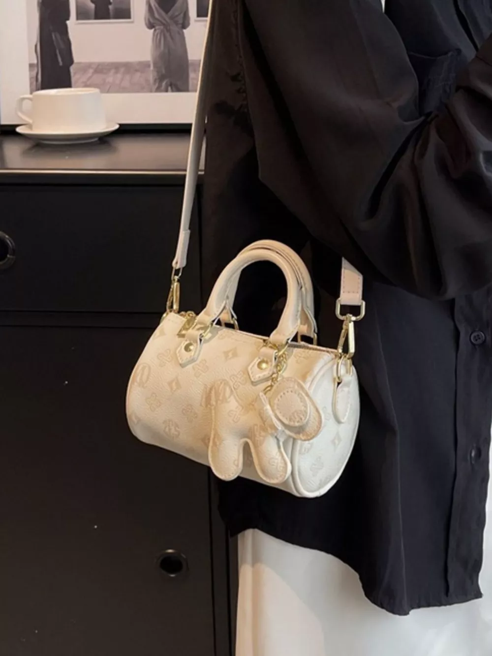 Barrel Crossbody Bag with Charm, image 7