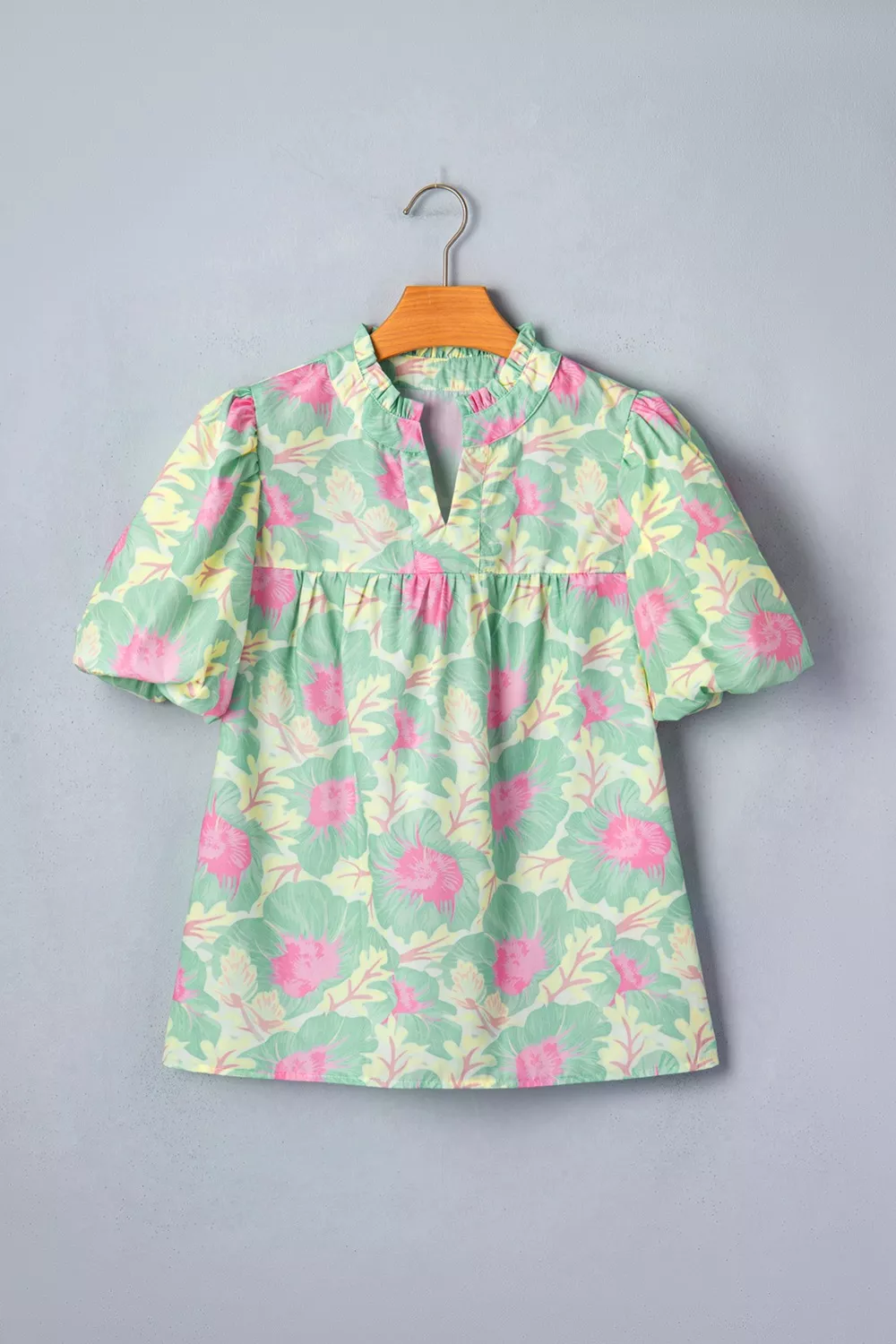 Floral Print Puff Sleeve Blouse, image 2