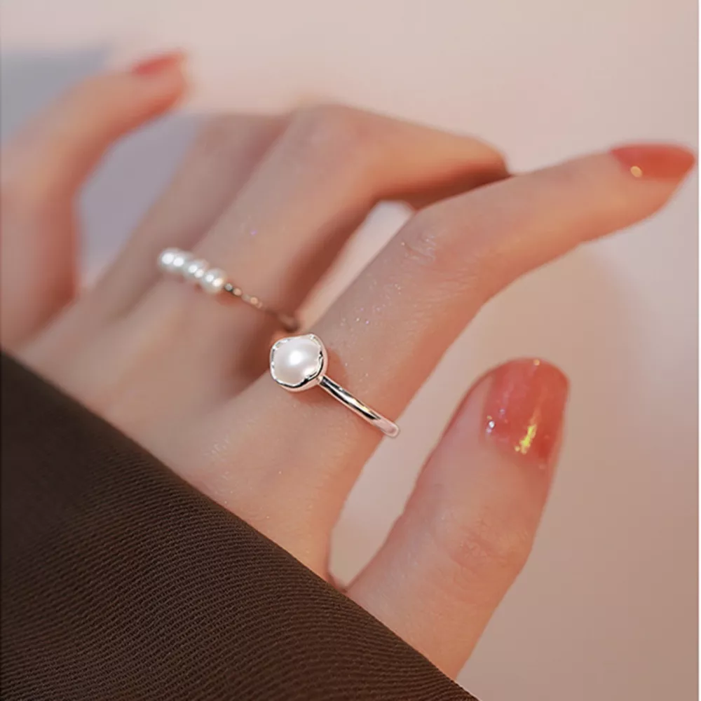 Freshwater Pearl 925 Sterling Silver Open Ring, image 6