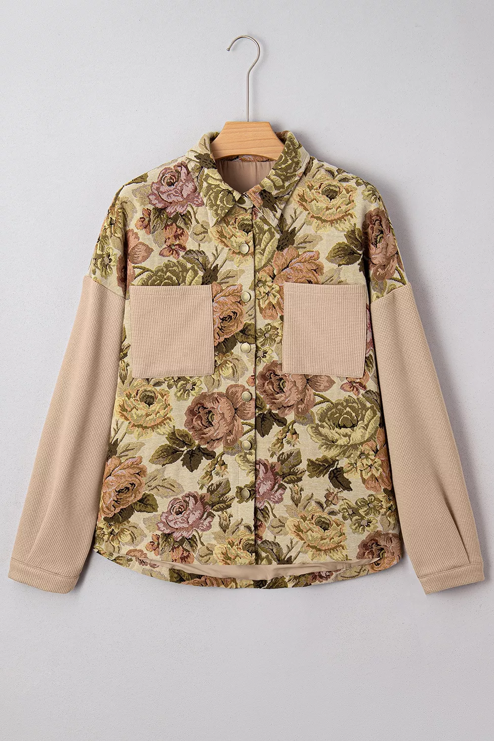Floral Button Up Long Sleeve Shacket, image 6