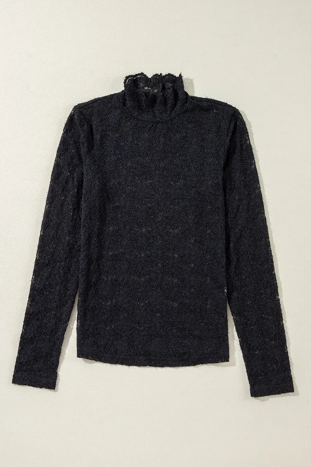 Lace Mock Neck Long Sleeve Blouse, image 8