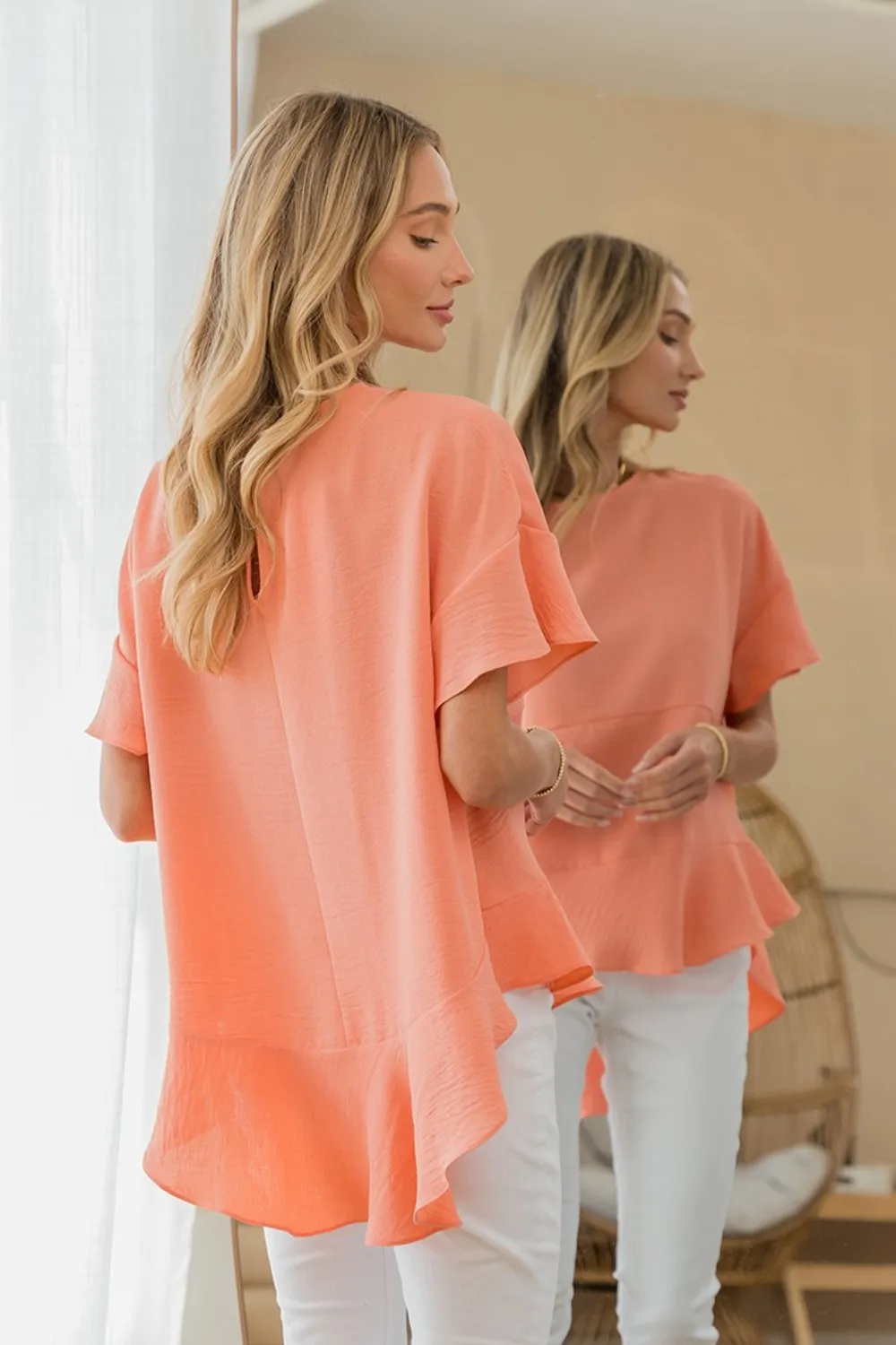 Round Neck Ruffled Top, image 2