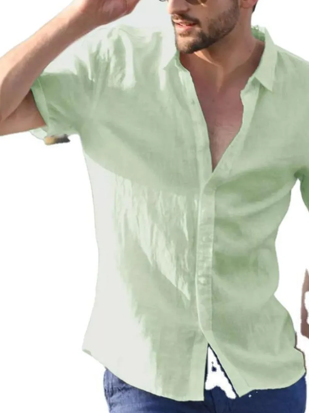 Men's Full Size Button Up Short Sleeve Shirt Plus Size, image 10