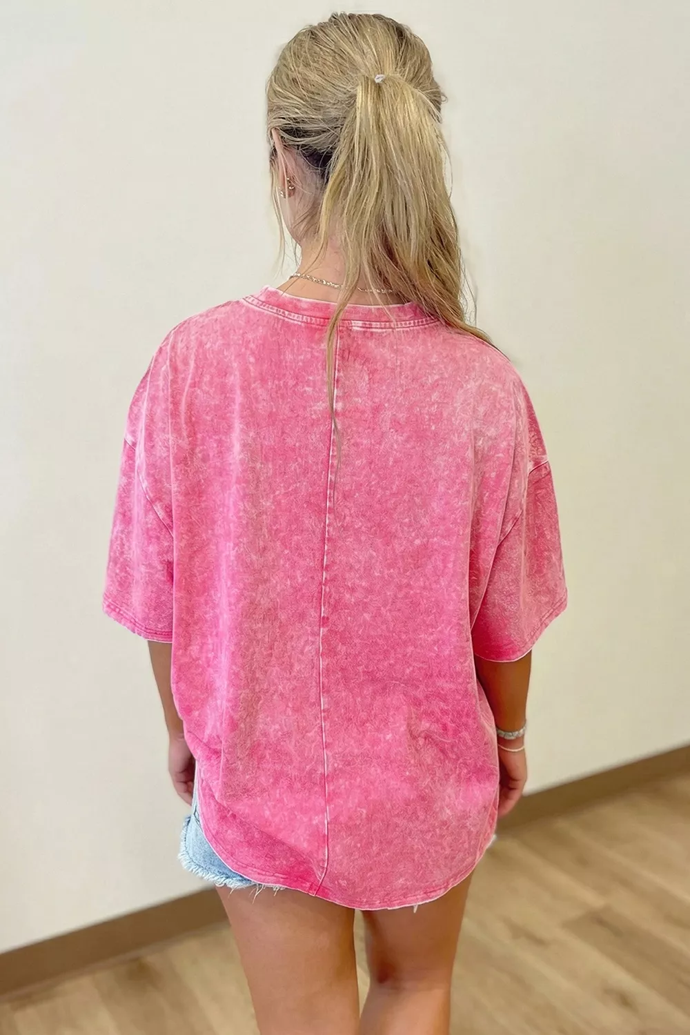 Solid Color Cotton Mineral Washed Oversize Tee, image 5