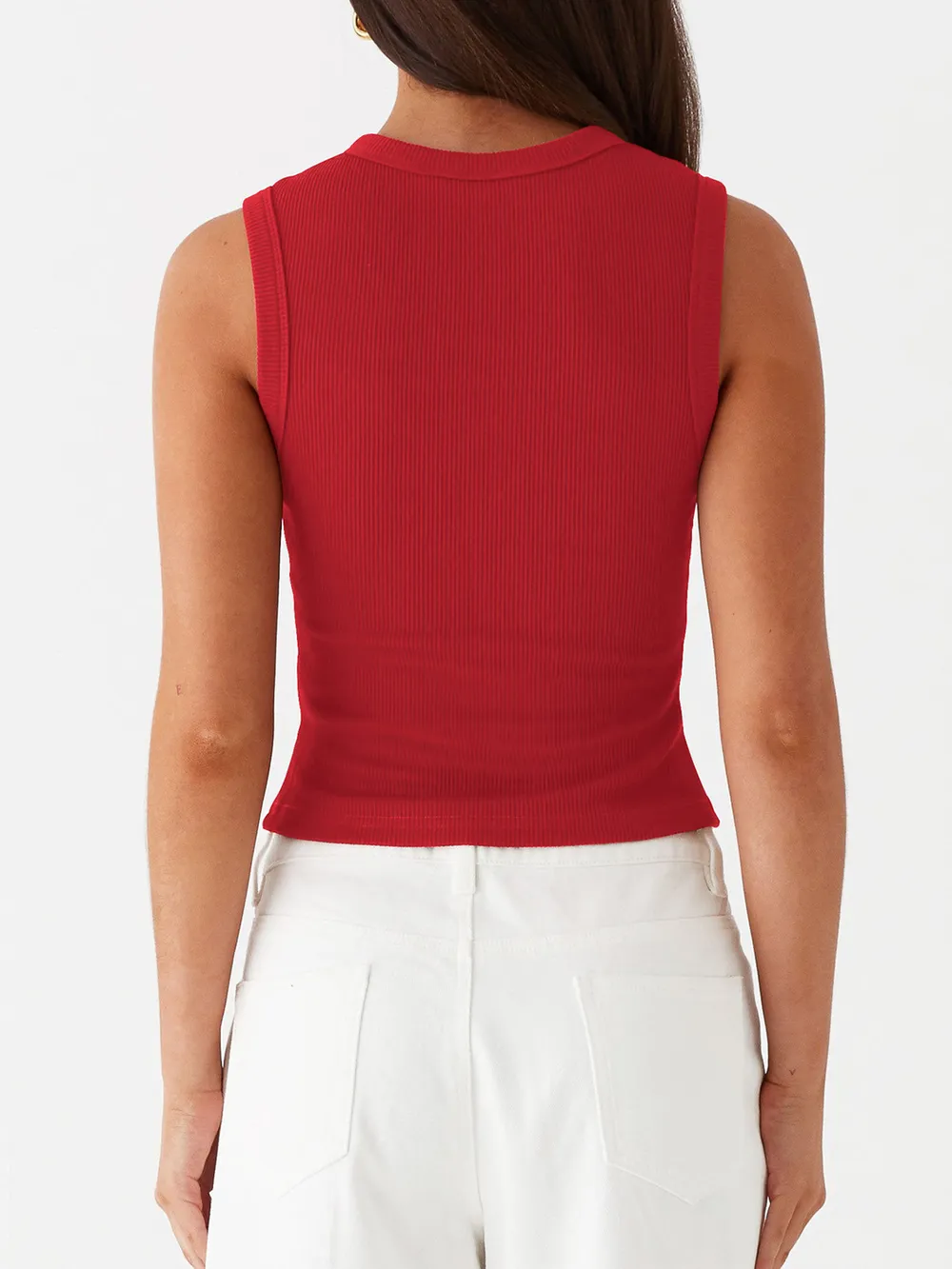 Button Up Round Neck Tank, image 17