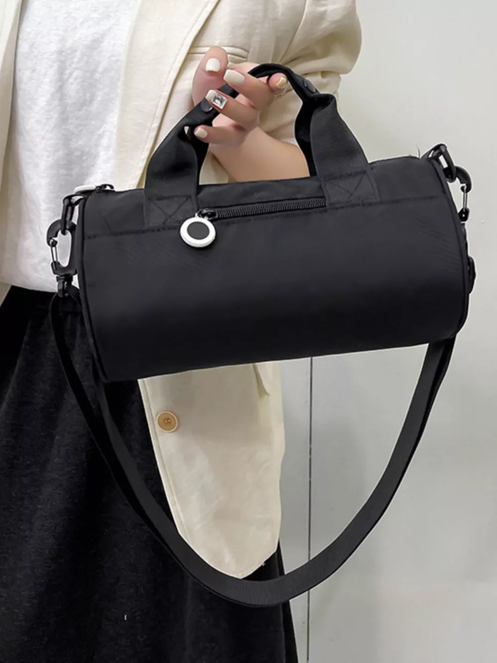 Adjustable Strap Barrel Crossbody Bag, image 2