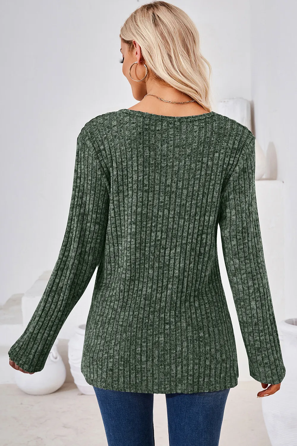 Round Neck Long Sleeve T-Shirt, image 9