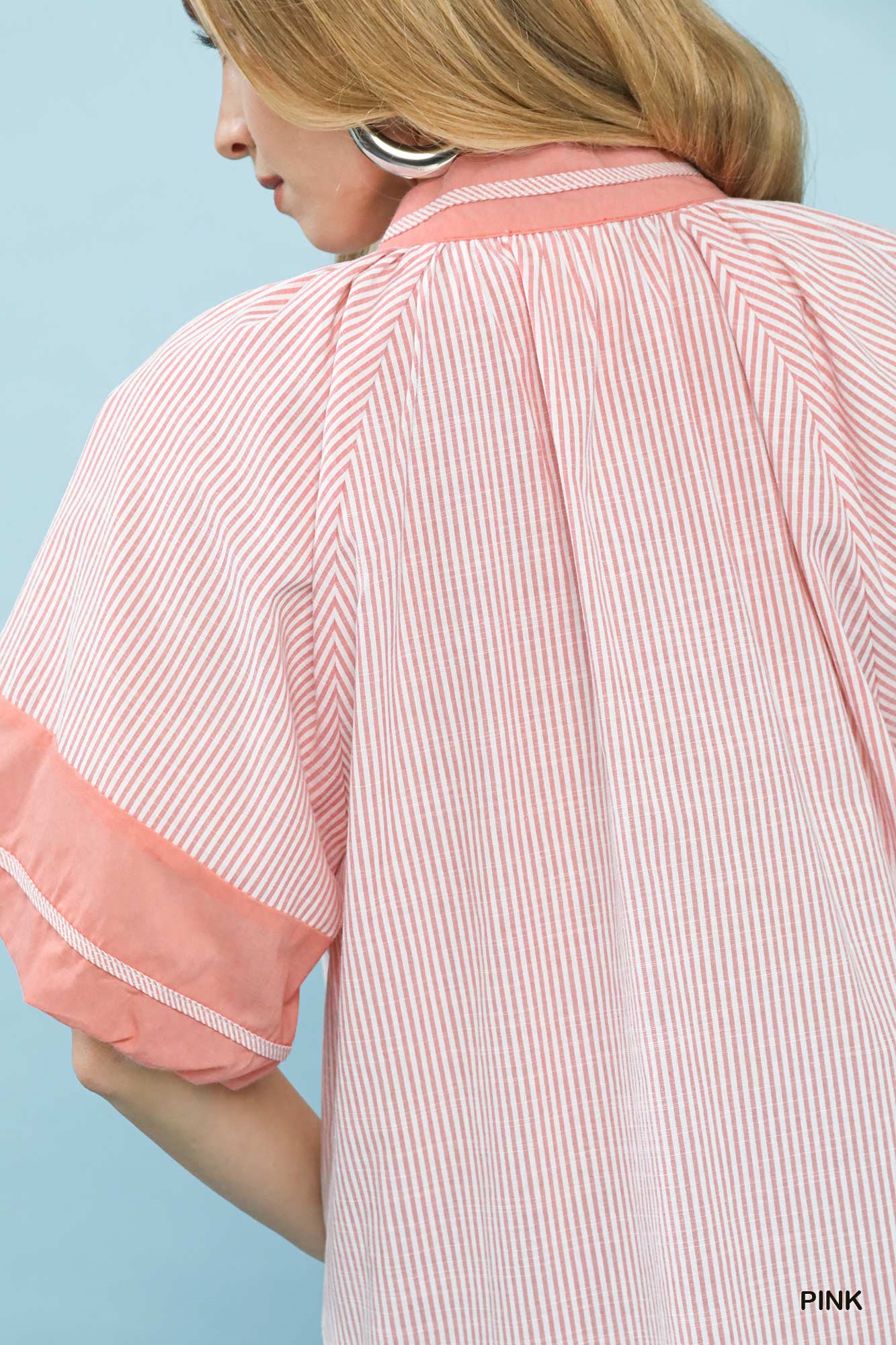 Striped Mixed Puff Sleeve Blouse, image 6