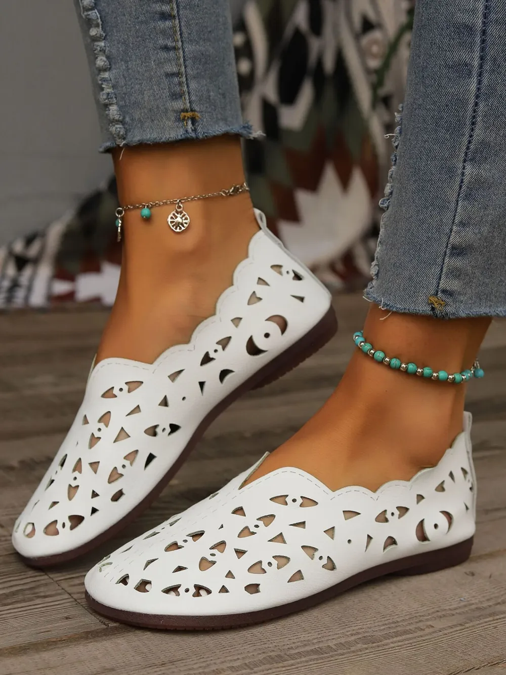 Perforated Leather Slip-On Loafers, image 6