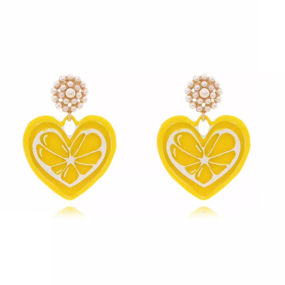 Heart Dangle Earrings with Pearl Accent, image 4