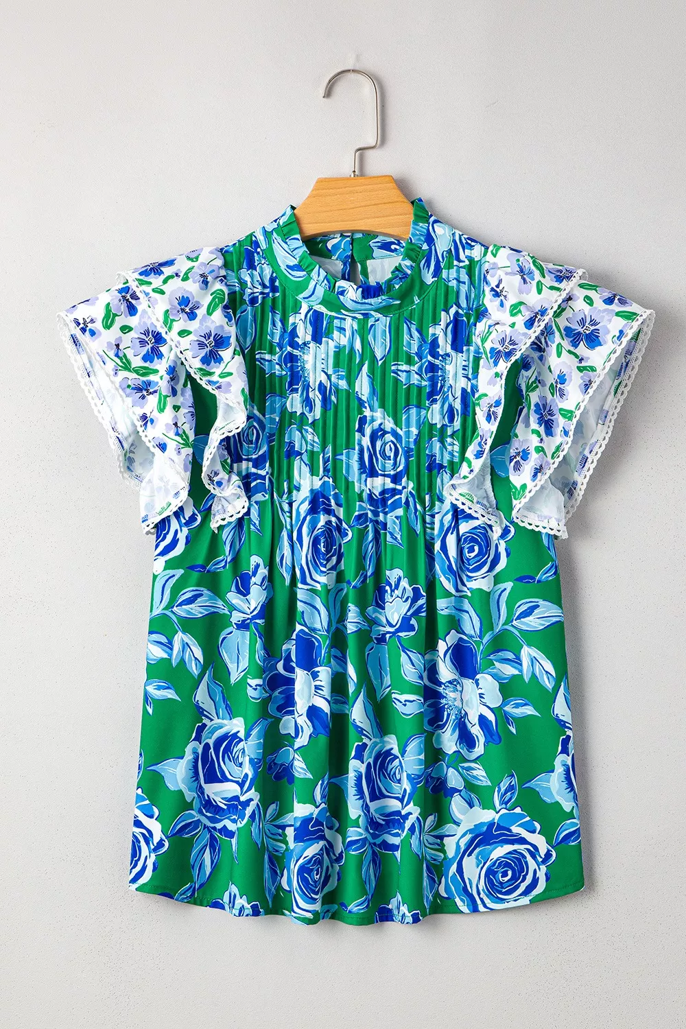 Floral Print Ruffle Sleeve Blouse, image 7