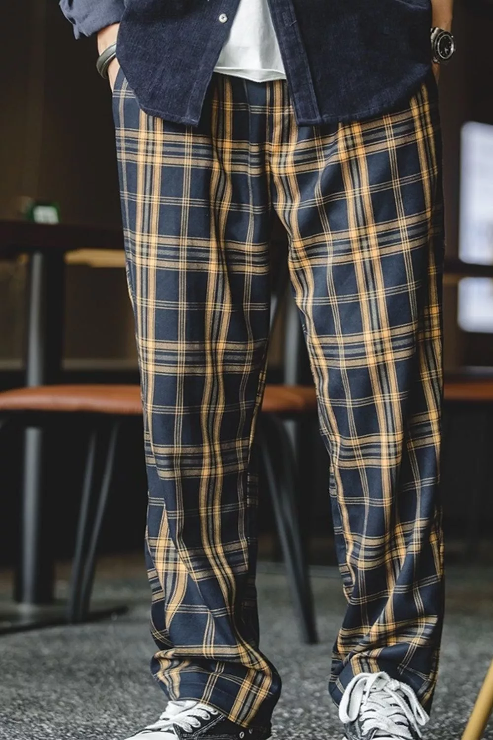 Men's Plus Size Casual Plaid Pants, image 3