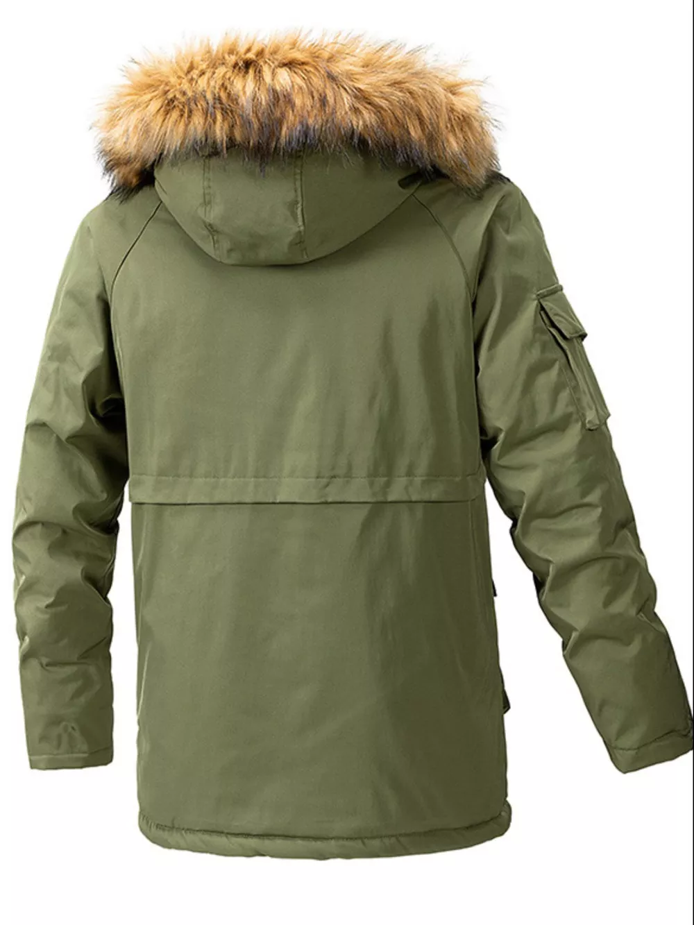 Men's Plus Size Fur Hooded Winter Parka Coat, image 6