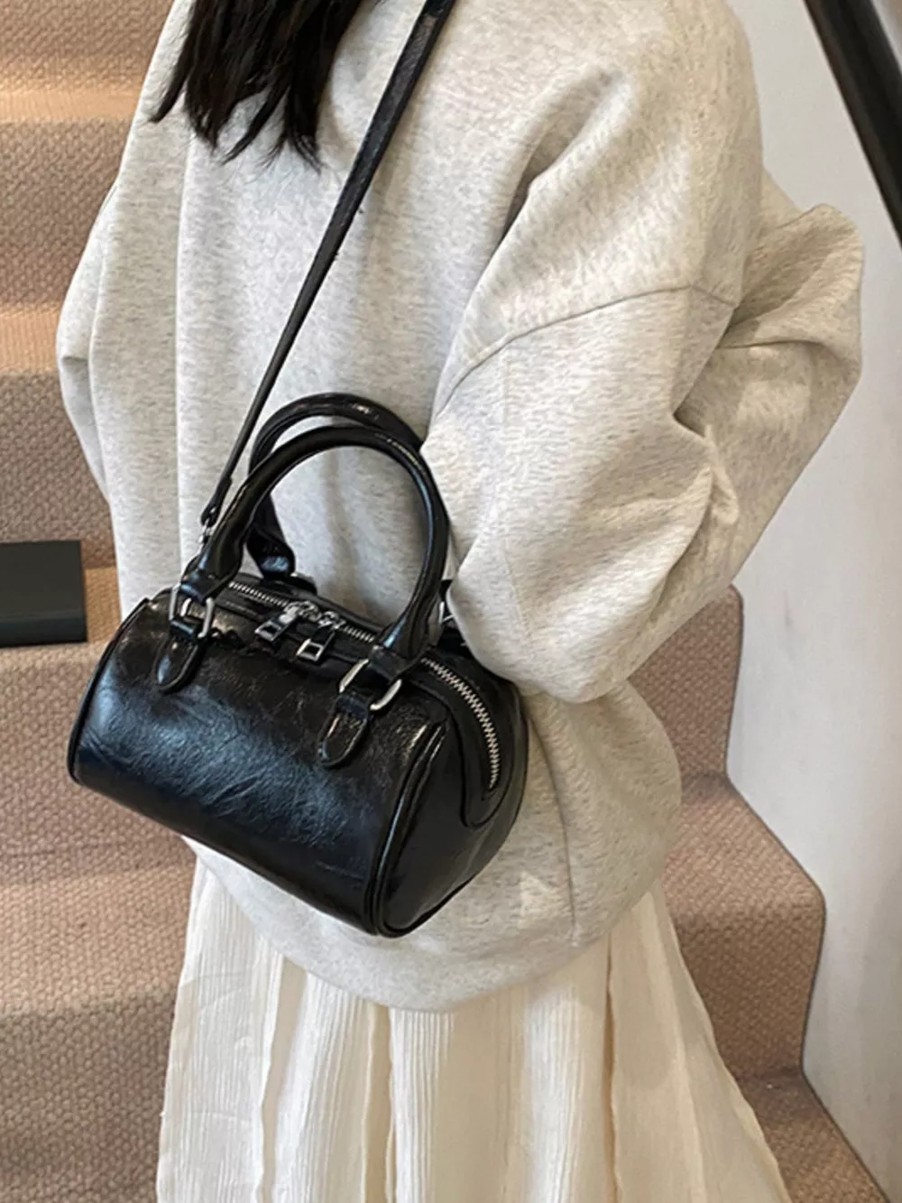 Cylinder Leather Shoulder Bag, image 3