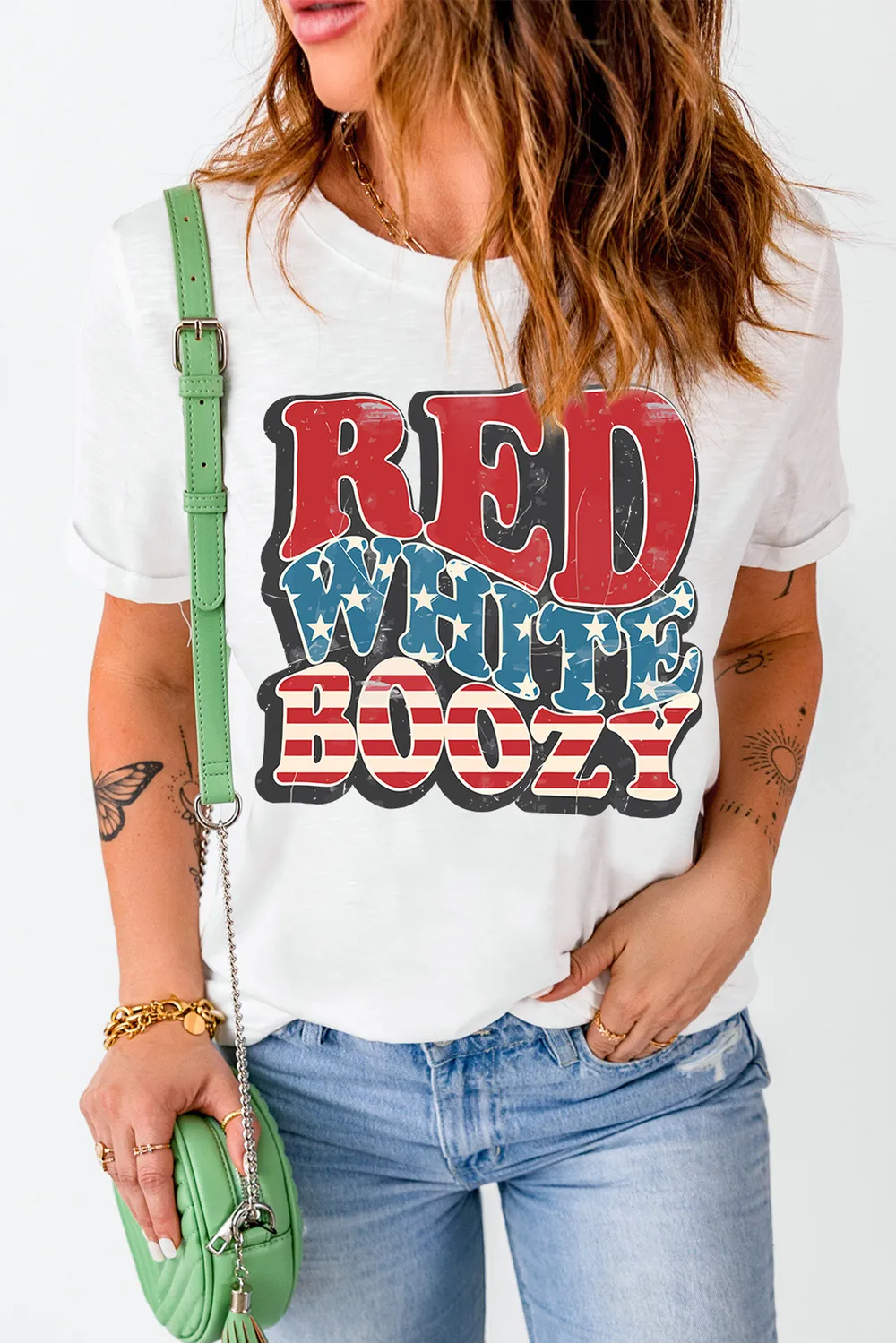 Letter Graphic Round Neck Short Sleeve T-Shirt, image 5