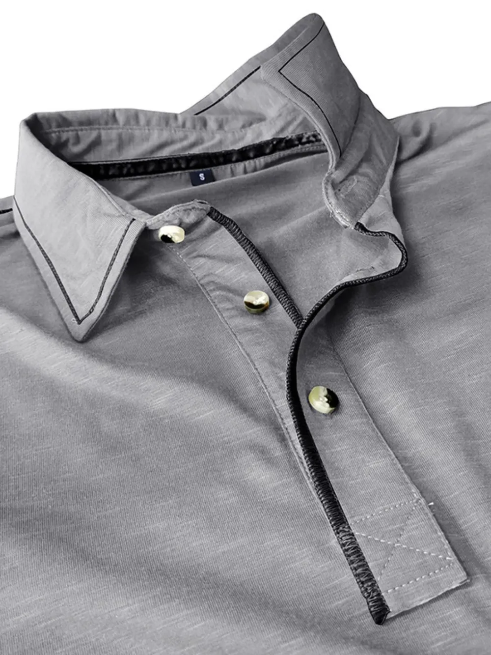 Men's Button Detail Long Sleeve Polo, image 6