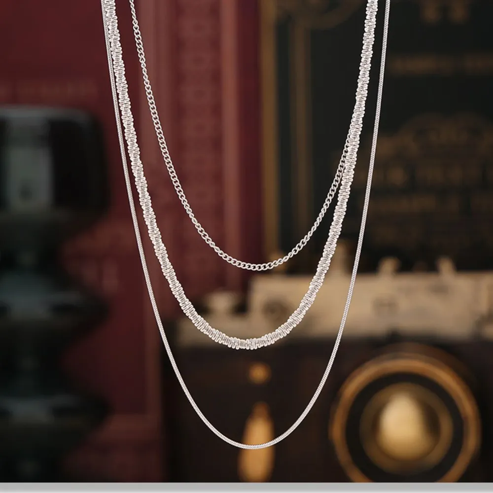 Titanium Steel Three-Layered Necklace, image 5