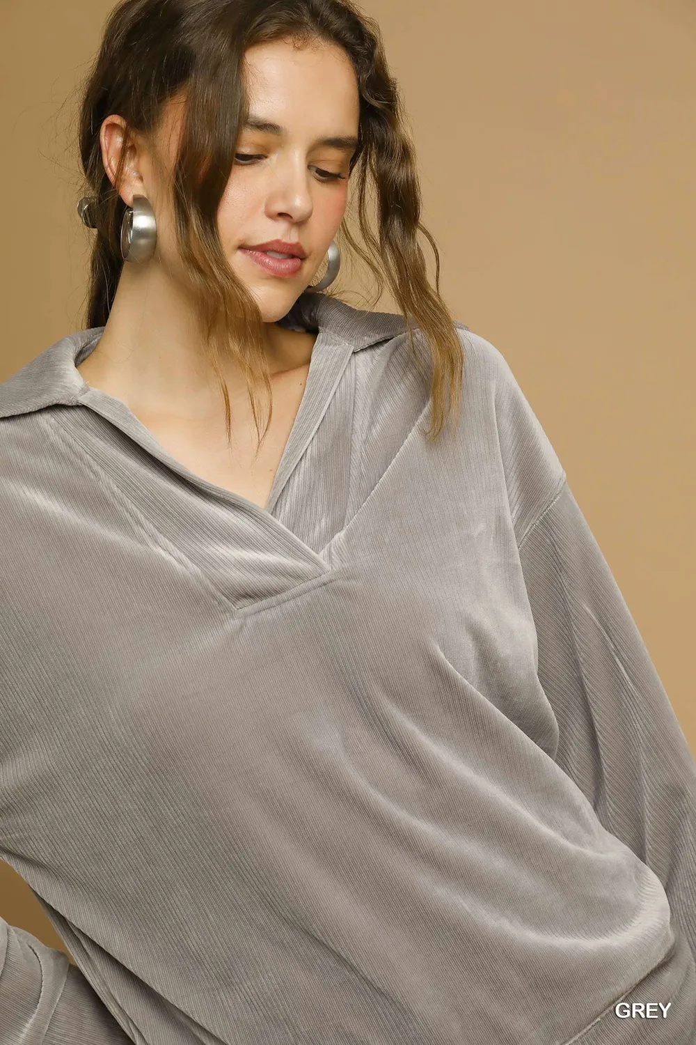 Soft Thermal Collared Long Sleeve Top, image 2