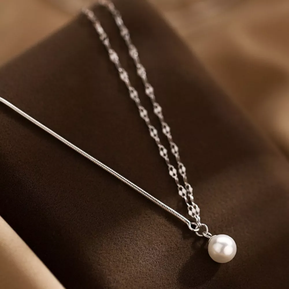 Pearl Pendant Layered Necklace, image 6