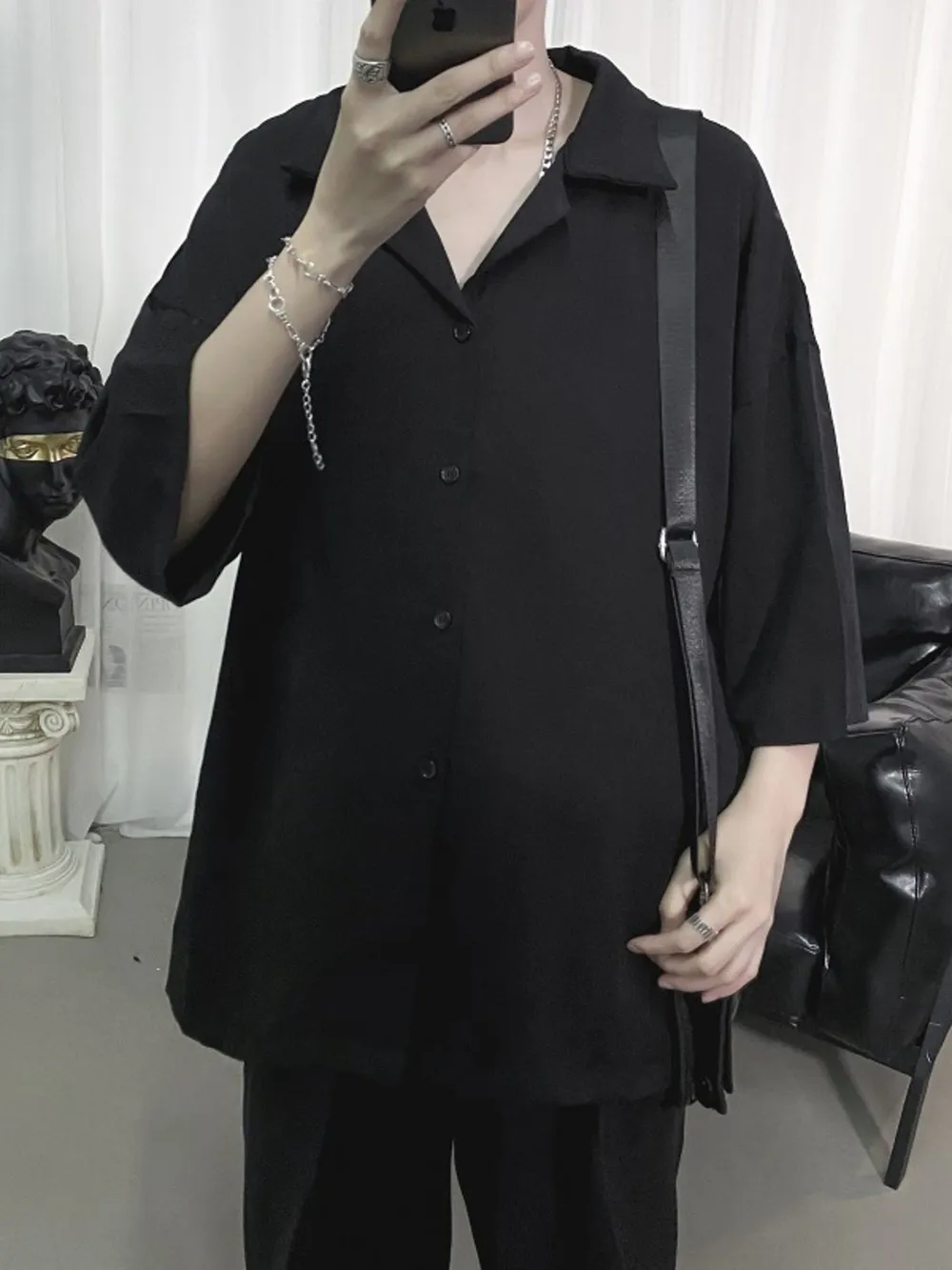 Men's Button Up 3/4 Sleeve Shirt