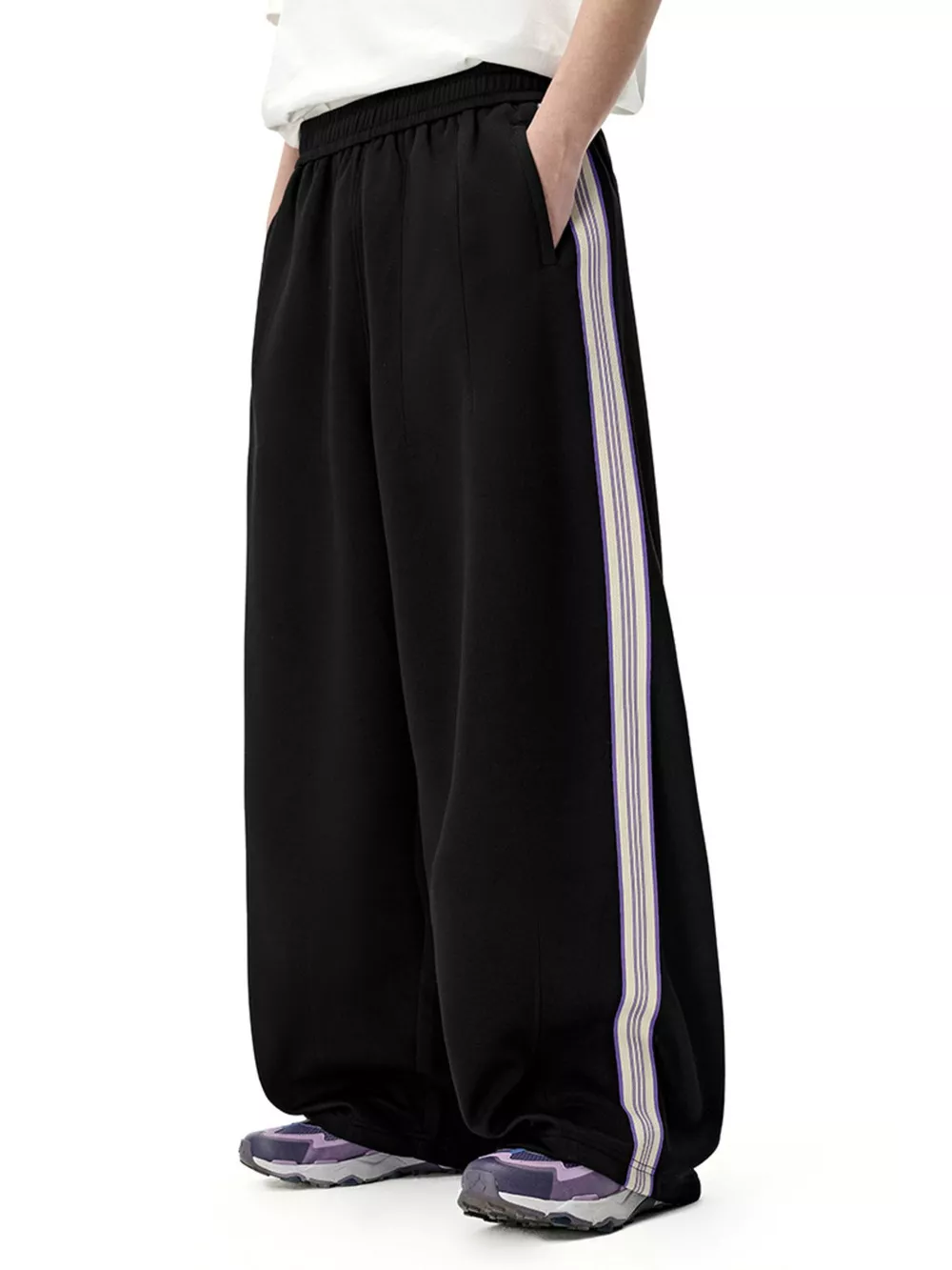 Men's Side Striped Wide Leg Pants, image 11