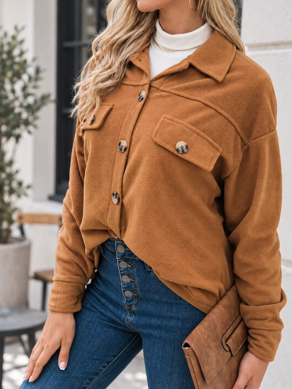 Button-Down Long Sleeve Shacket, image 5