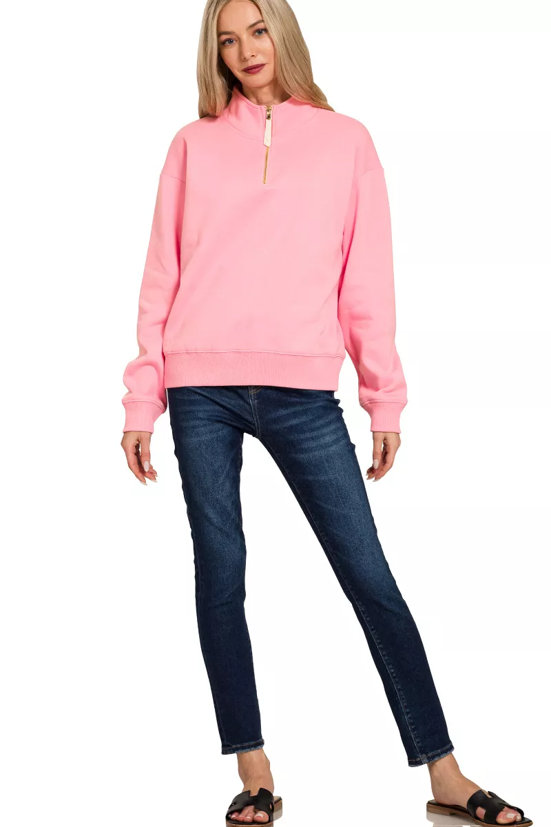 Fleece Half Zip Sweatshirt, image 3