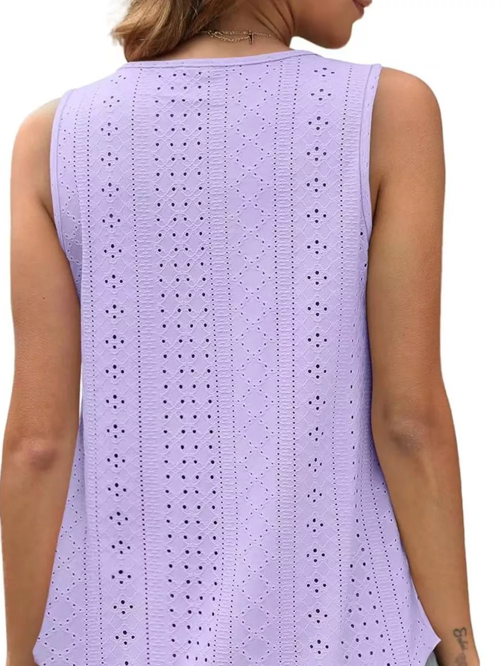 Eyelet Scoop Neck Tank, image 34