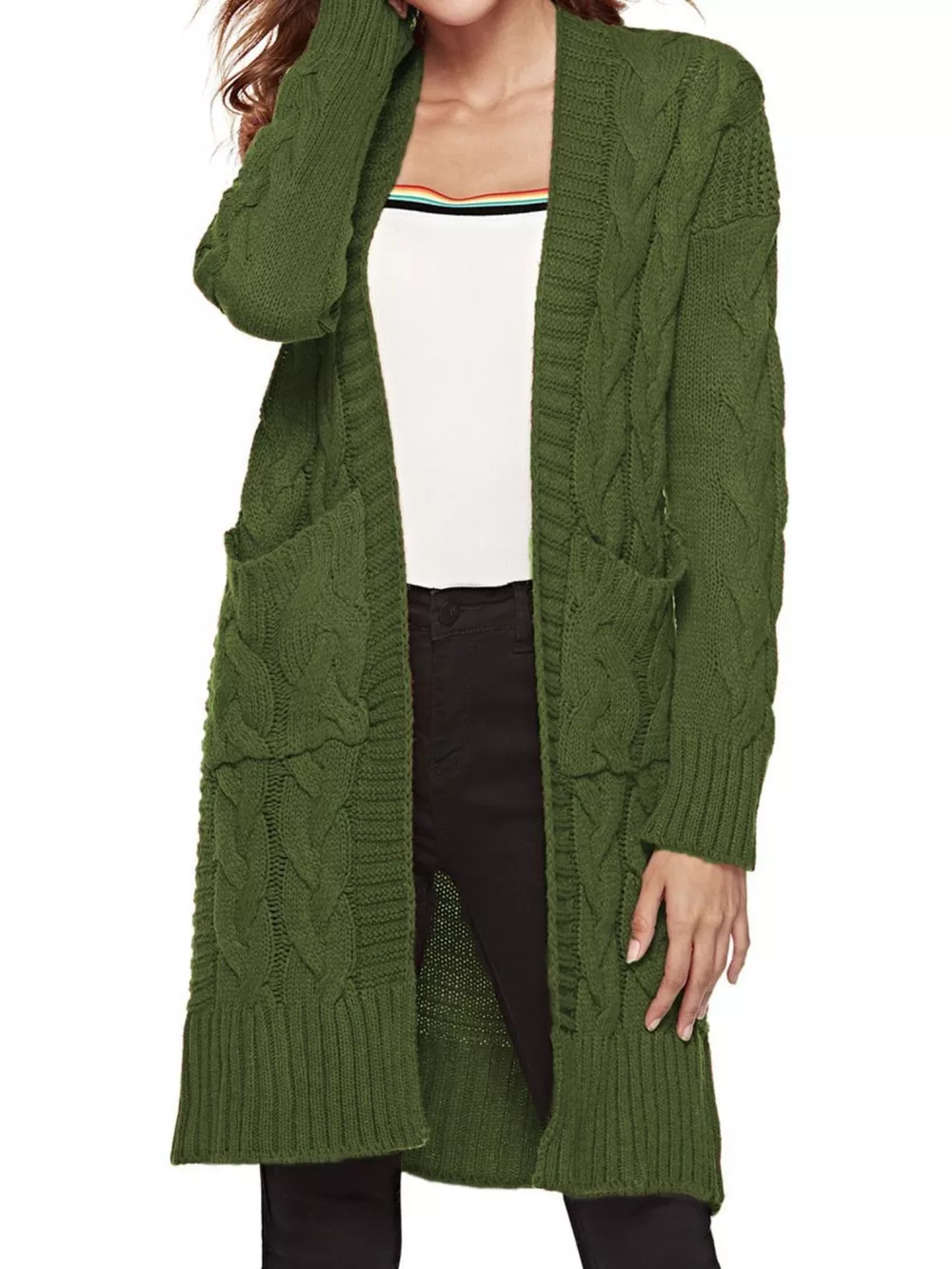 Chunky Knit Open Front Cardigan