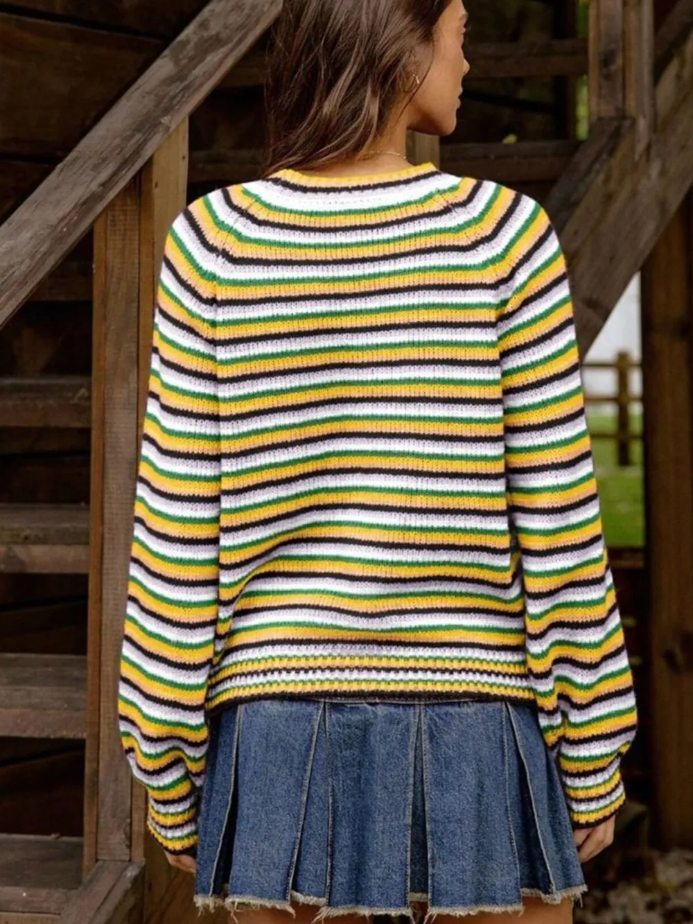 Rainbow Striped Pullover Sweater, image 10