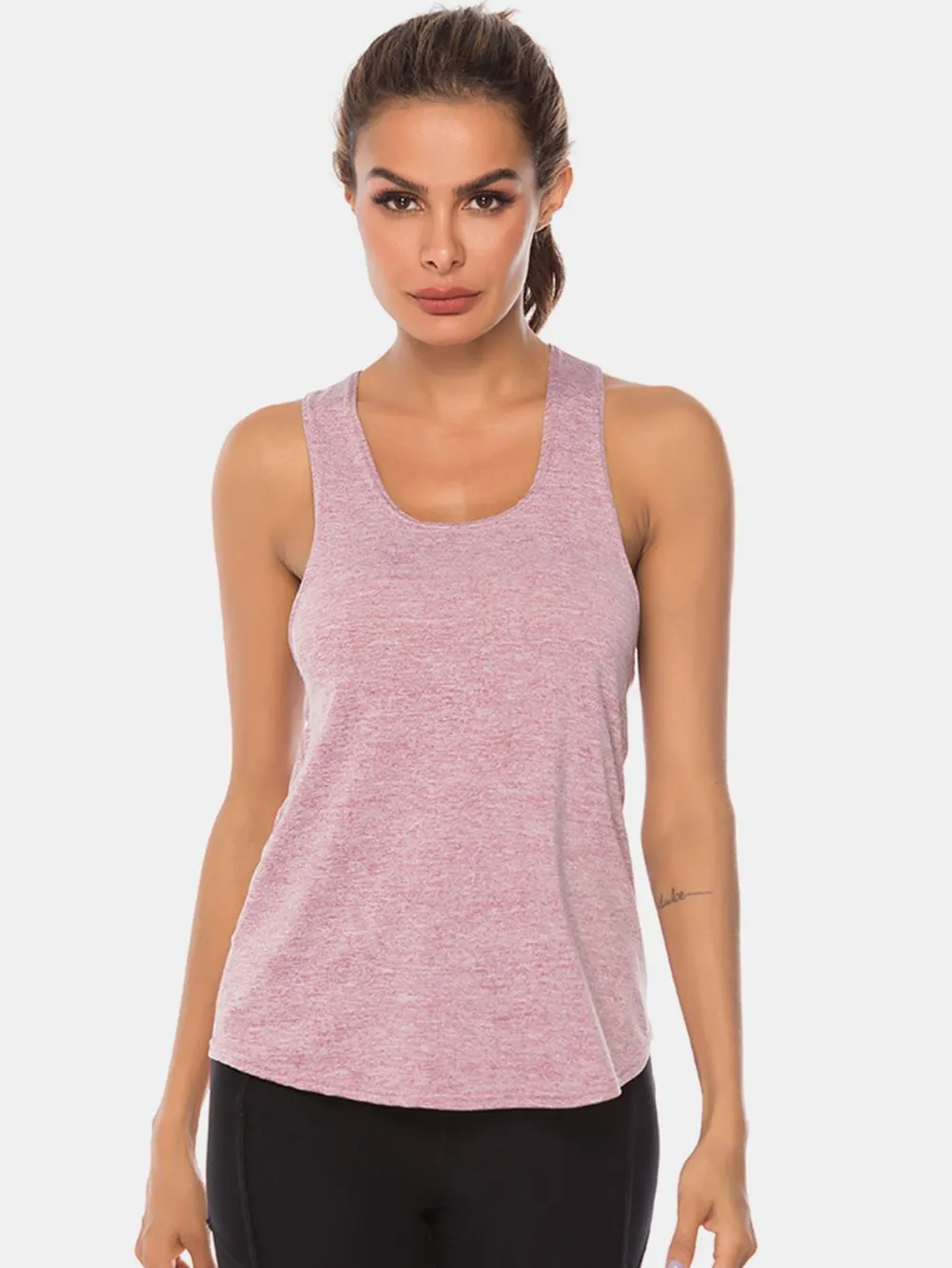 Full Size Scoop Neck Wide Strap Active Tank, image 21