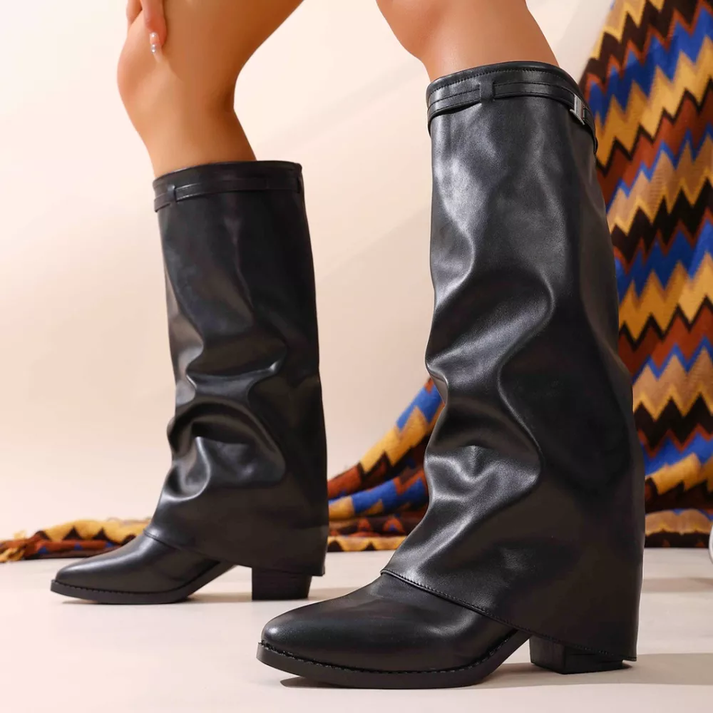 Point Toe Block Heels Boots, image 10