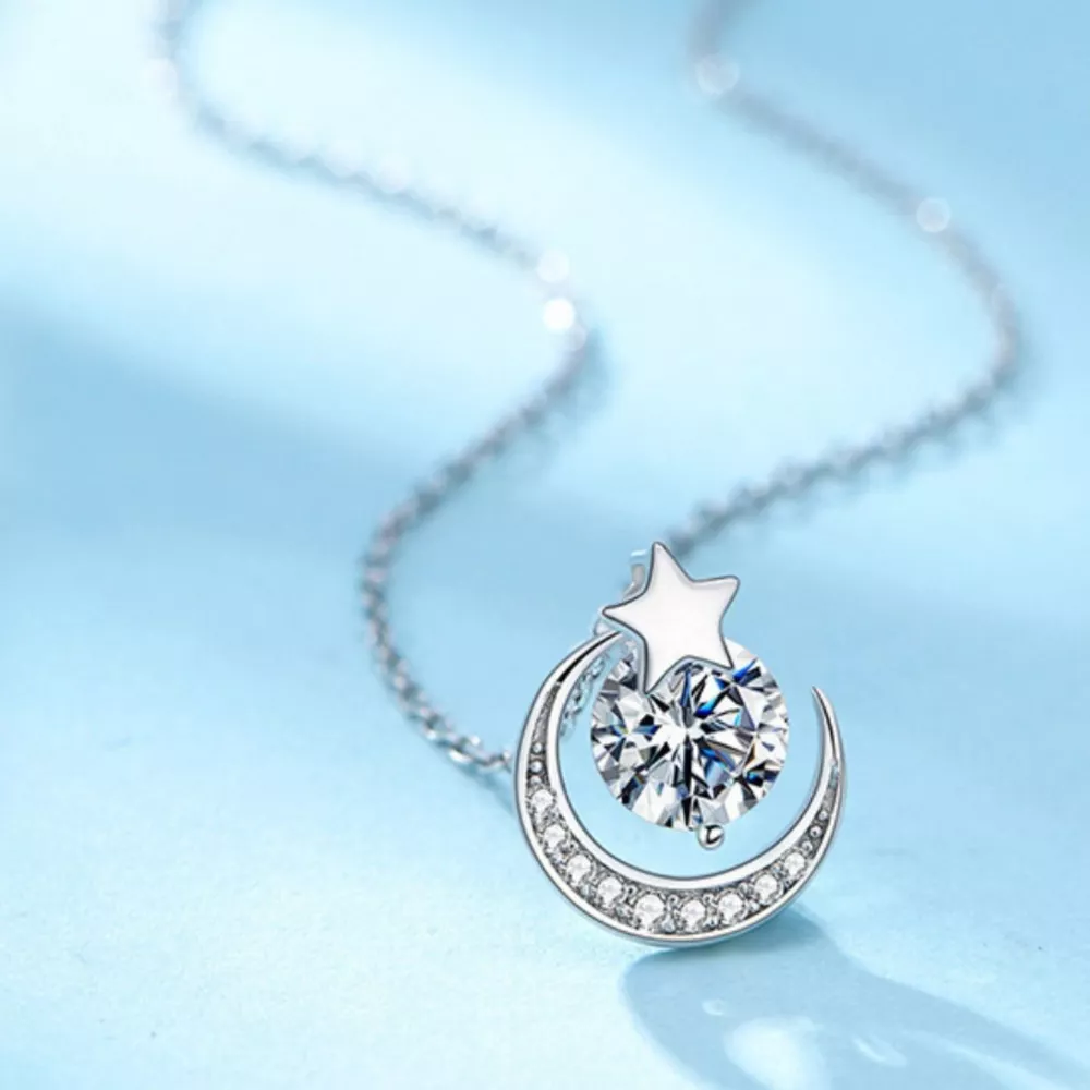 Star and Moon Pendant Necklace