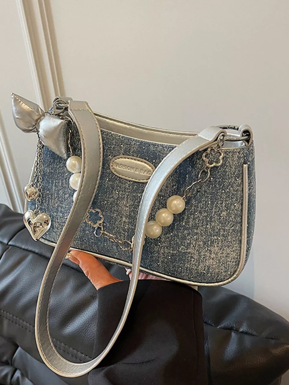 Pearl Chain Shoulder Bag, image 9