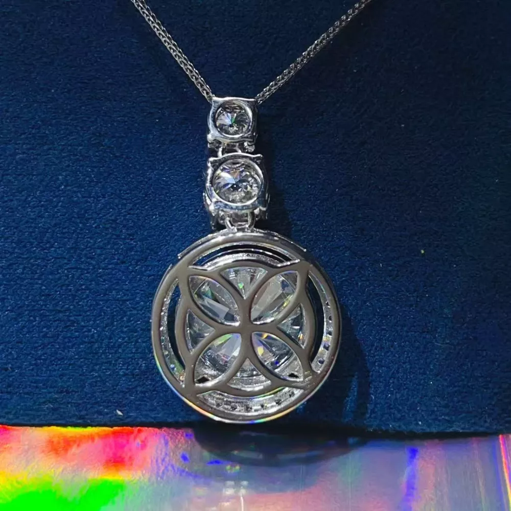 11.5 Carat Moissanite 925 Sterling Silver Pendant Necklace, image 3