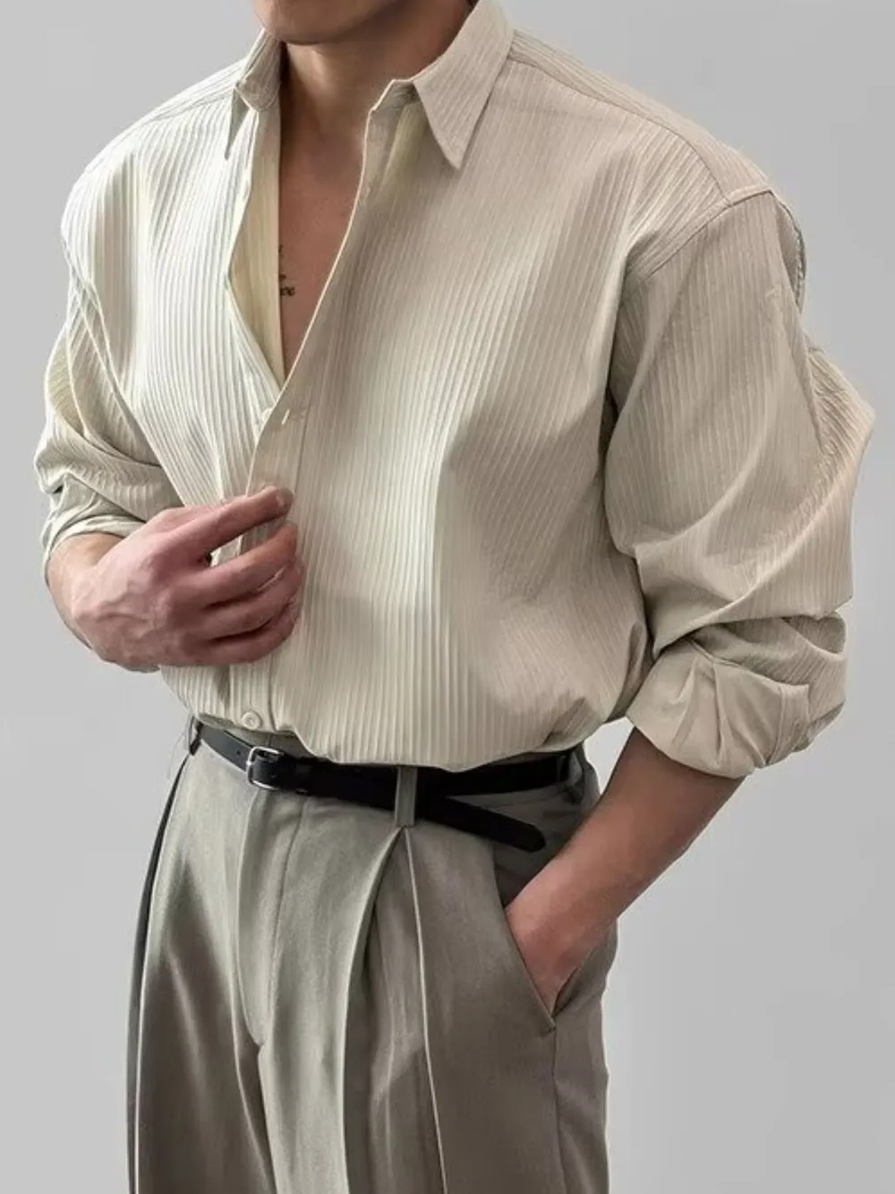 Men's Button Up Long Sleeve Shirt, image 5