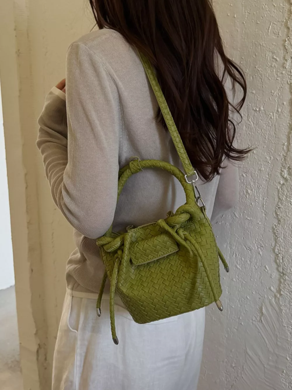 Woven Bucket Crossbody Bag, image 9