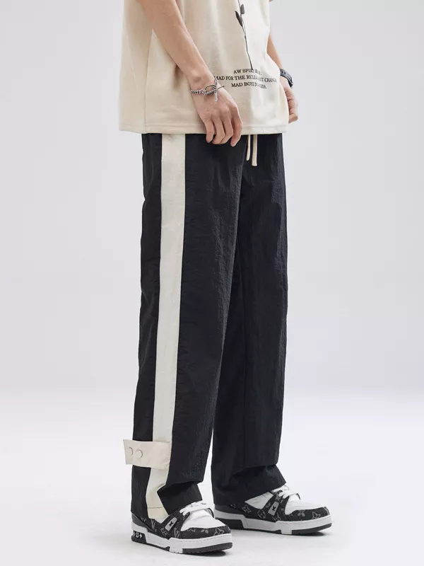 Men's Full Size Side Striped Wide Leg Pants Plus Size