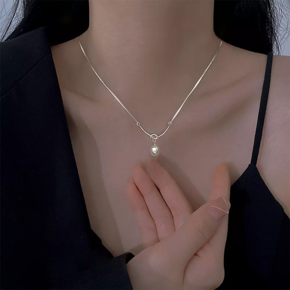925 Sterling Silver Pearl Necklace, image 5
