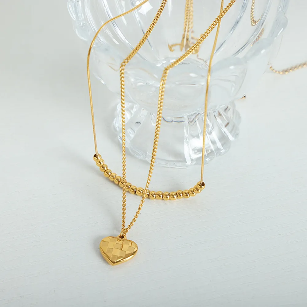 Heart Pendant Double-Lrayed Necklace, image 5