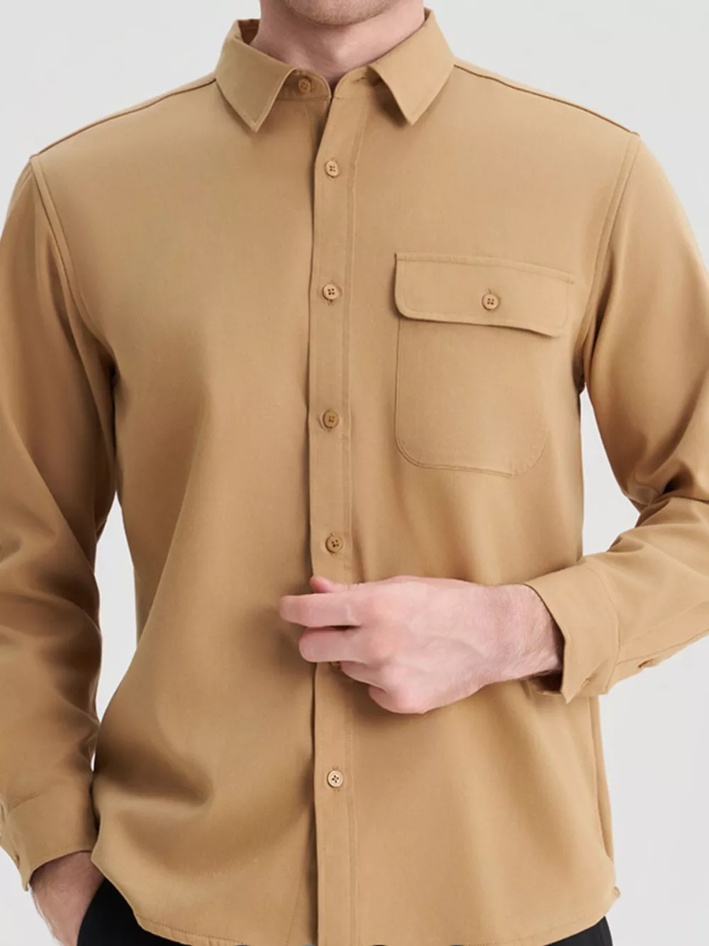 Men's Plus Size Button Up Long Sleeve Shirt, image 6