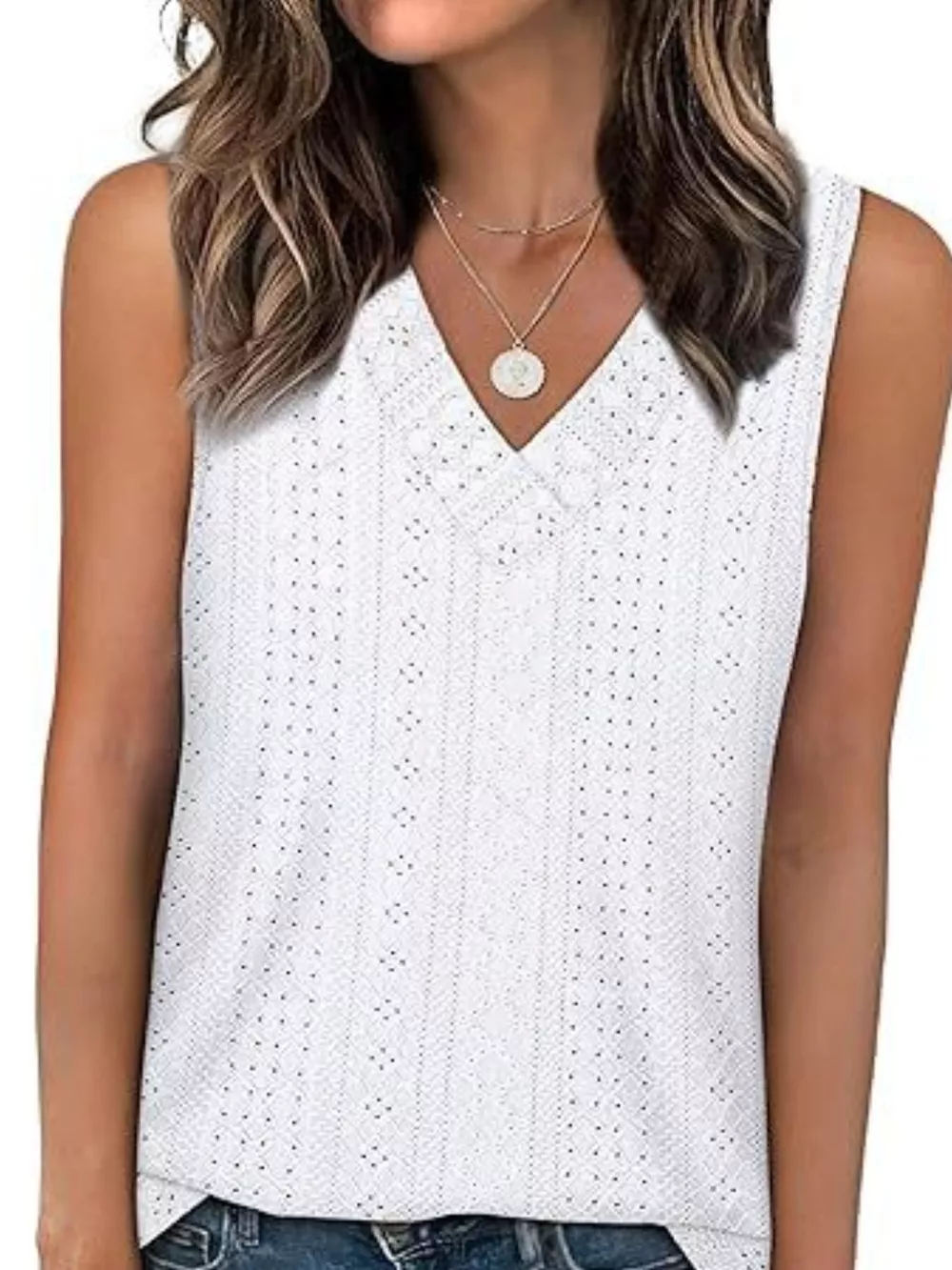 Eyelet V-Neck Tank, image 27