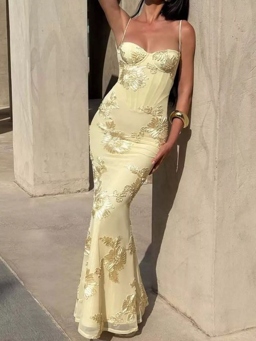 Sweetheart Neck Spaghetti Strap Maxi Dress, image 12