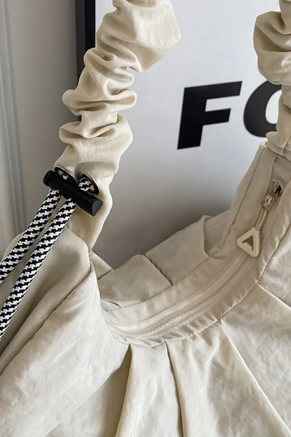 Drawstring Strap Ruched Crossbody Bag, image 7