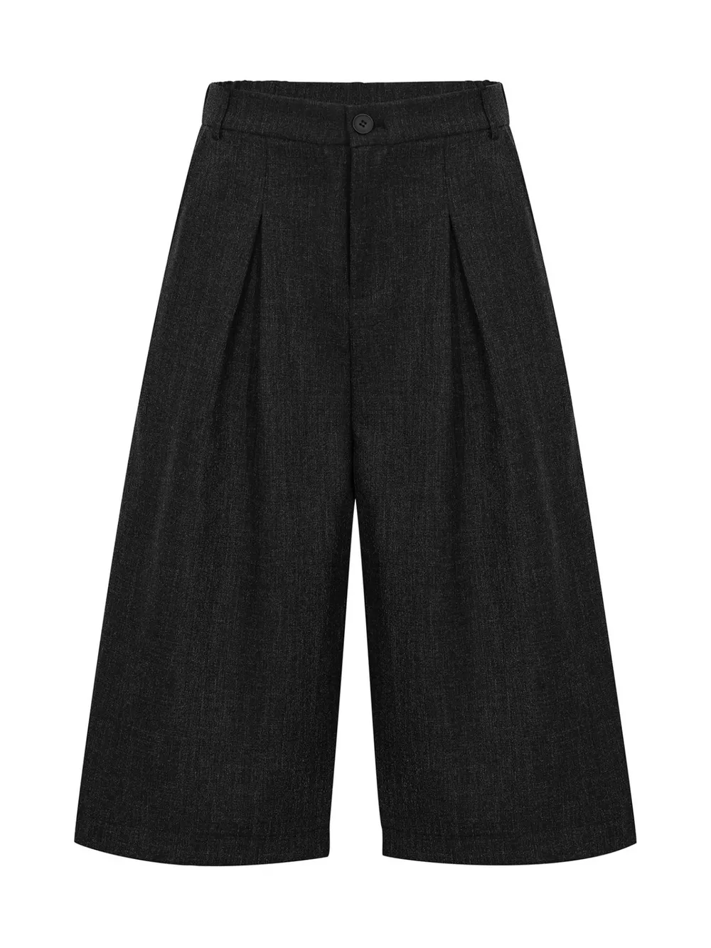 Men's High-Waisted Pleated Wide-Leg Capri Pants