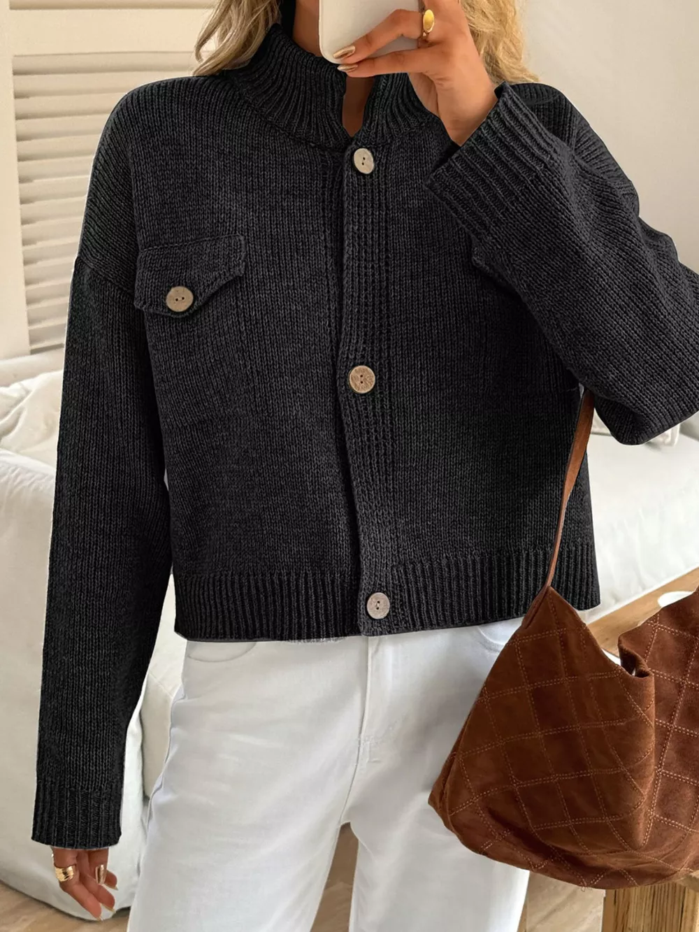 Button-Down Knit Cardigan, image 10
